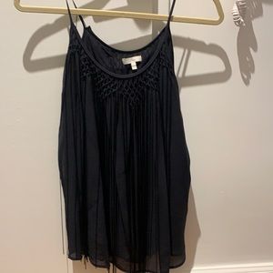Joie black fringe blouse